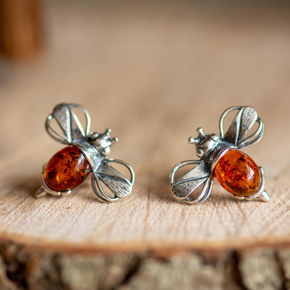 Amber sales bee earrings