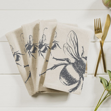 Load image into Gallery viewer, Bee linen napkins - set of 2
