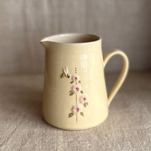 Load image into Gallery viewer, Hogben Pottery Jug - Hollyhock and Honey Bee
