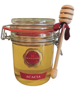 Acacia honey with wooden dipper - Brezzo