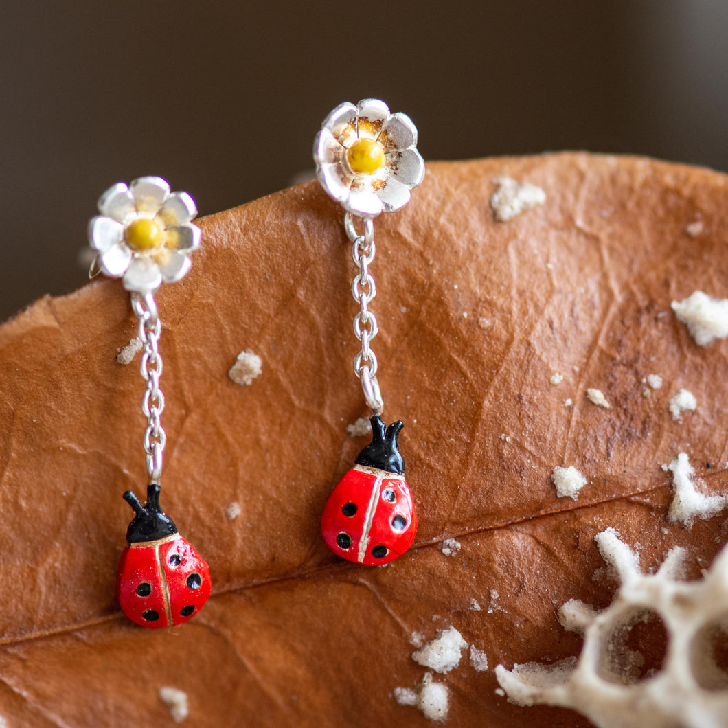 Ladybird Drop Earrings - Jess Withington