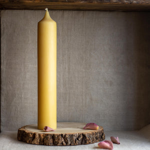 Natural beeswax pillar candles
