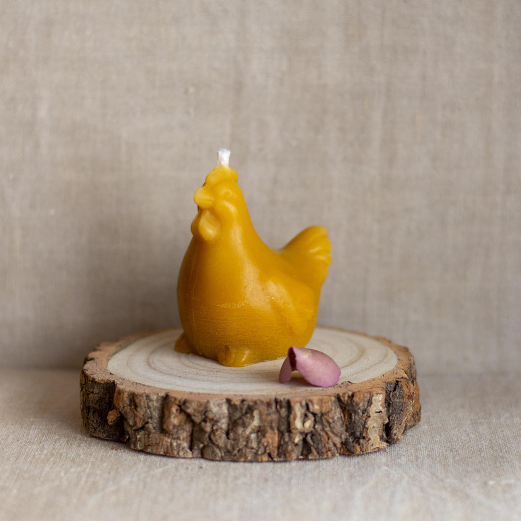 Pure beeswax candle - hen