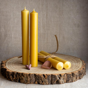 Natural beeswax dinner candles