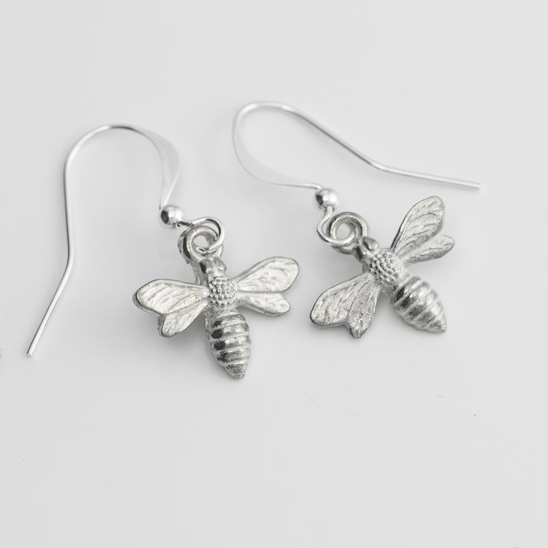 Pewter bee earrings - Lancaster & Gibbings