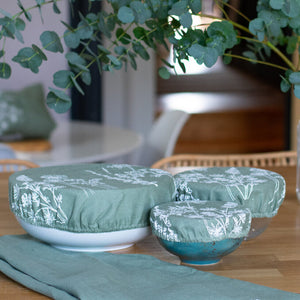 Reusable linen bowl covers, set of 3 - Helen Round