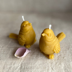 Pure beeswax candle - sparrow