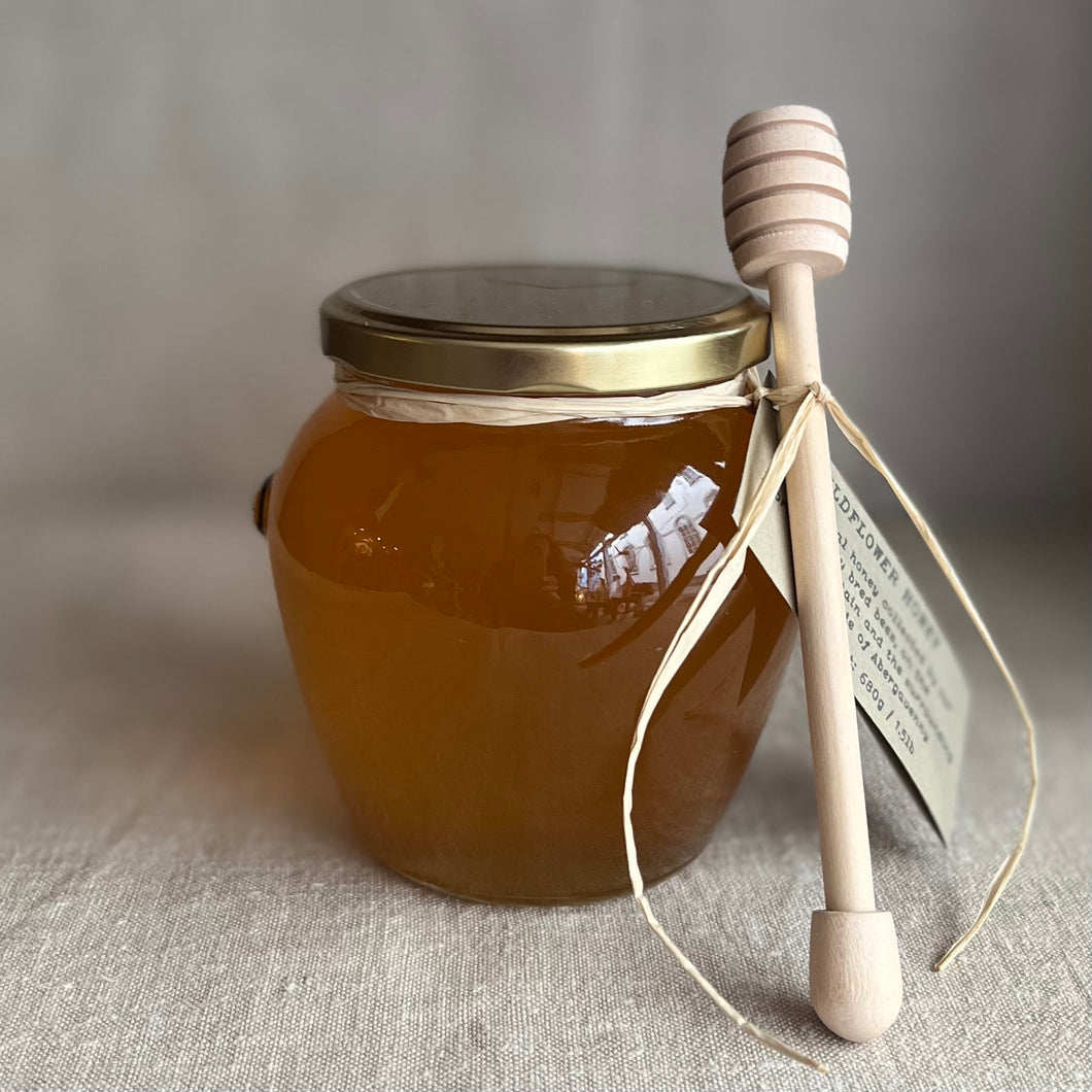 Abergavenny wildflower honey with dipper - H Davies
